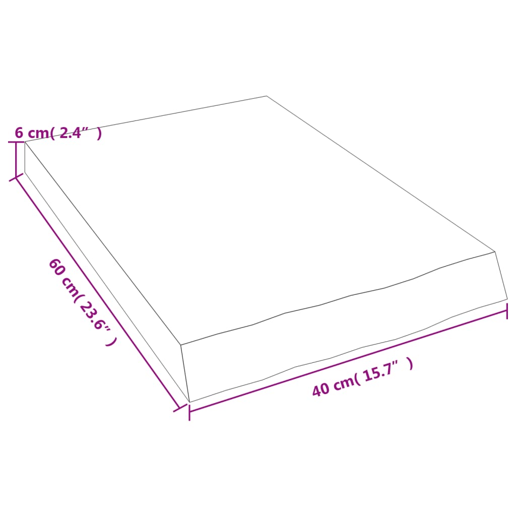 vidaXL Koupelnová deska 40x60x(2-6) cm neošetřené masivní dřevo