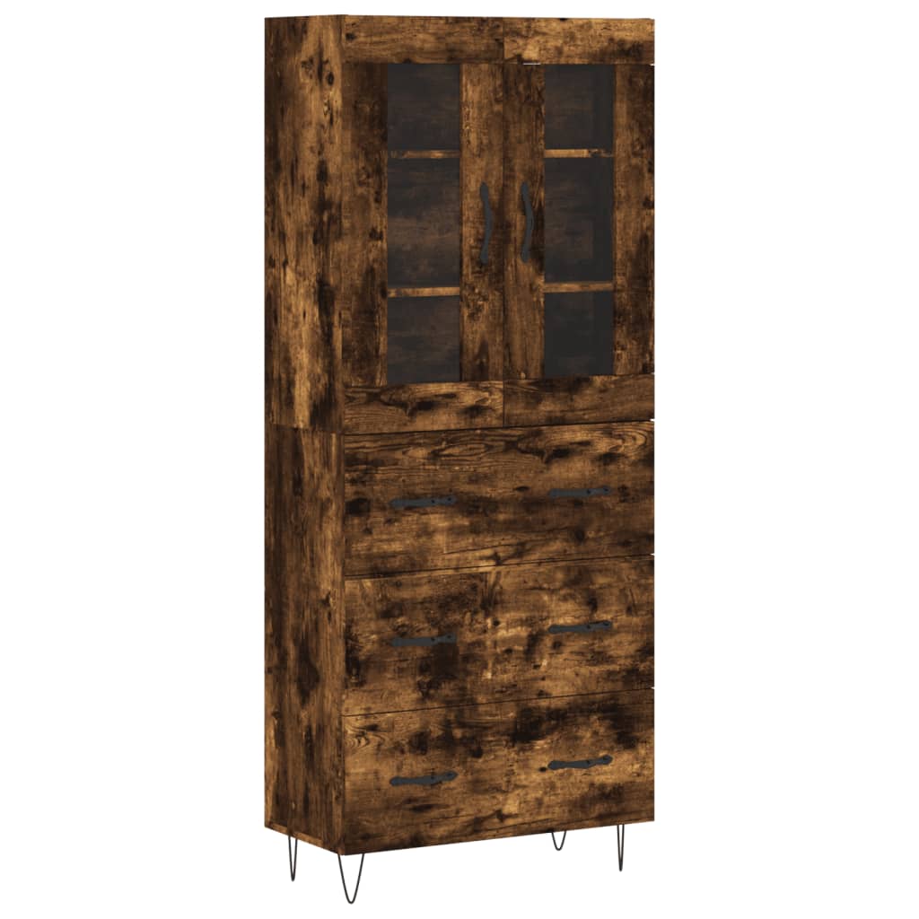 vidaXL Skříň highboard kouřový dub 69,5 x 34 x 180 cm kompozitní dřevo