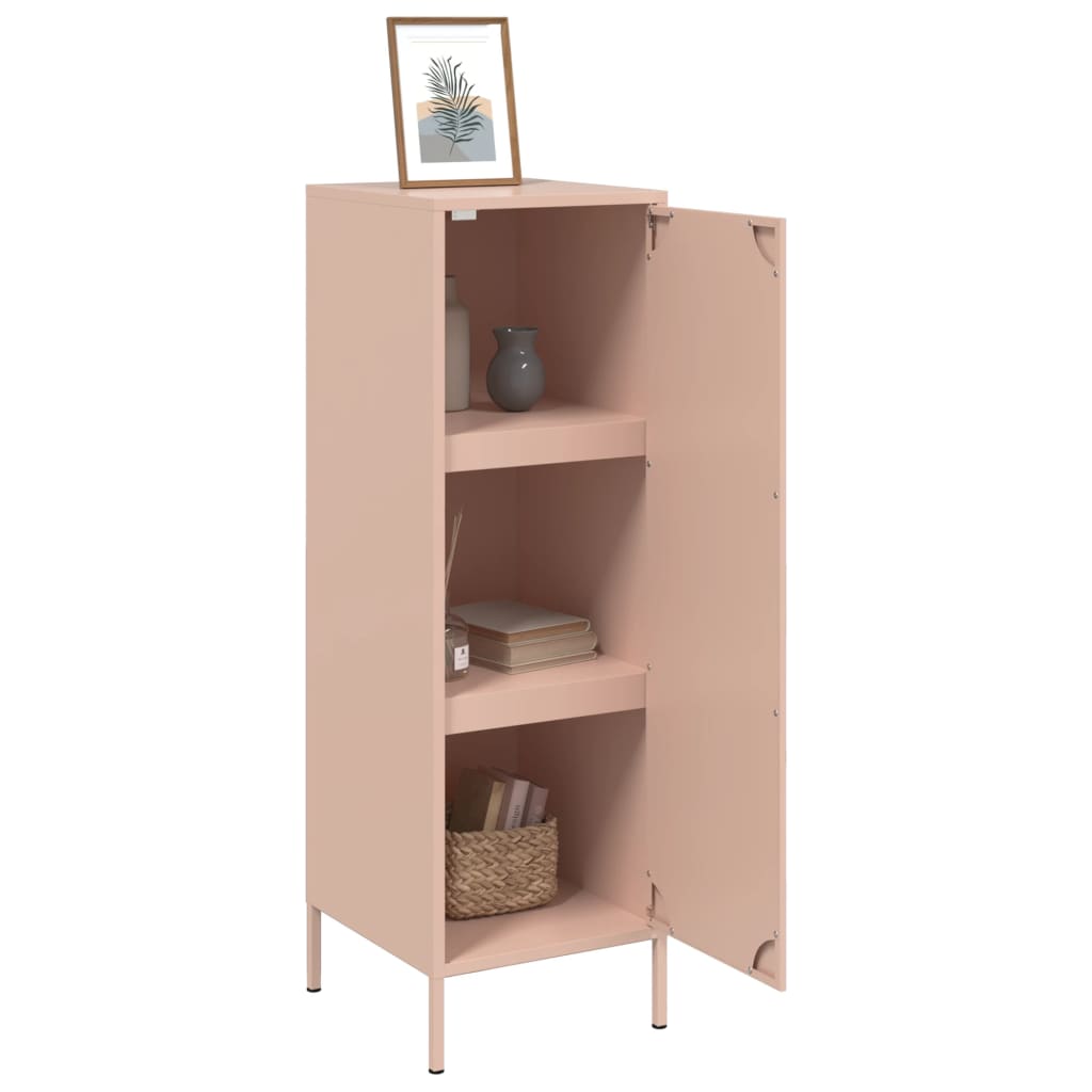 vidaXL Skříň highboard růžová 36 x 39 x 113 cm ocel