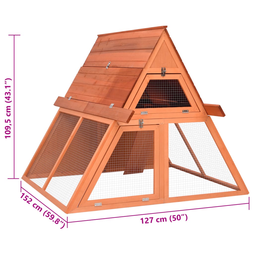 vidaXL Králíkárna 152 x 127 x 109,5 cm masivní jedlové dřevo