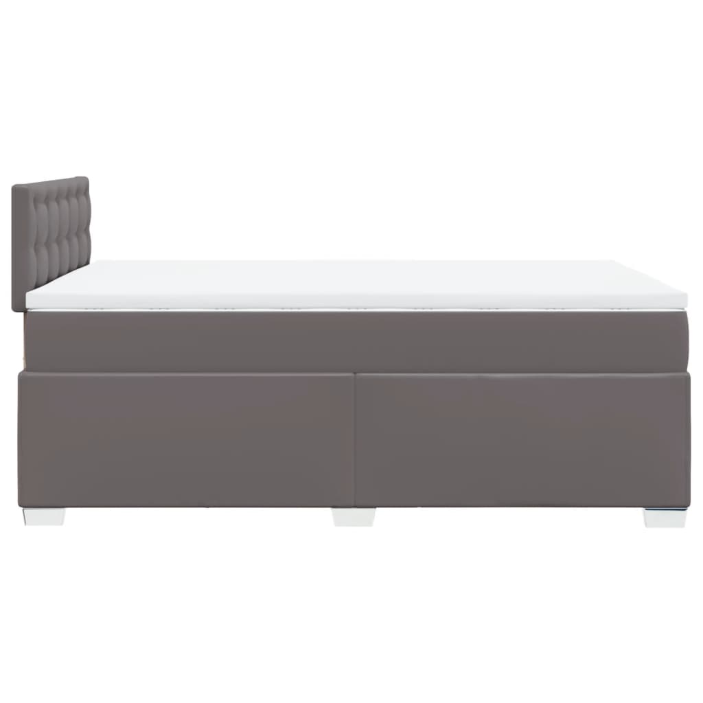 vidaXL Box spring postel s matrací šedá 120x190 cm umělá kůže