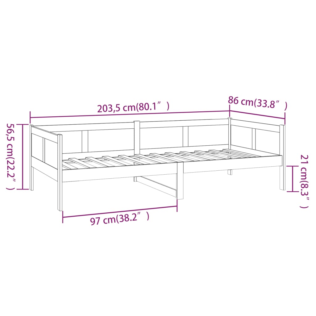 vidaXL Válenda medově hnědá masivní borové dřevo 80 x 200 cm