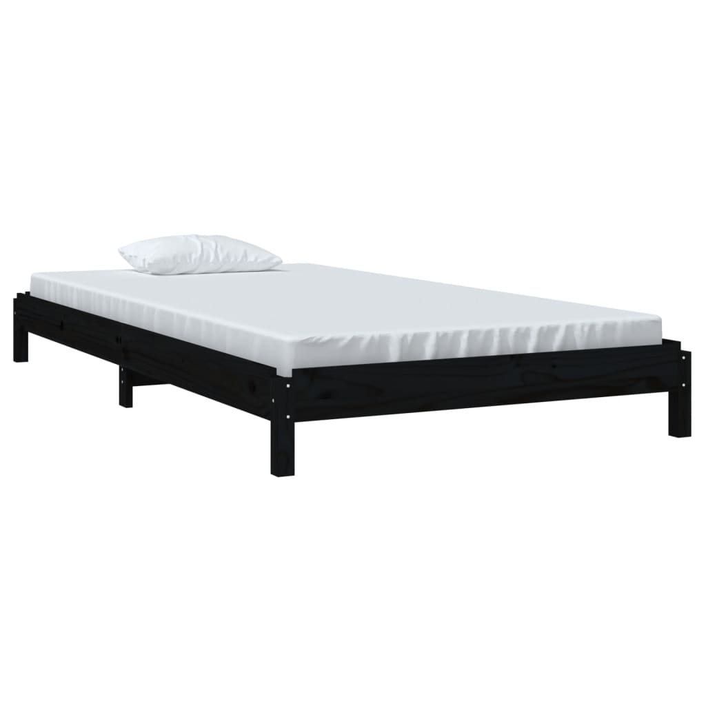 vidaXL Stohovatelná postel černá 80 x 200 cm masivní borovice