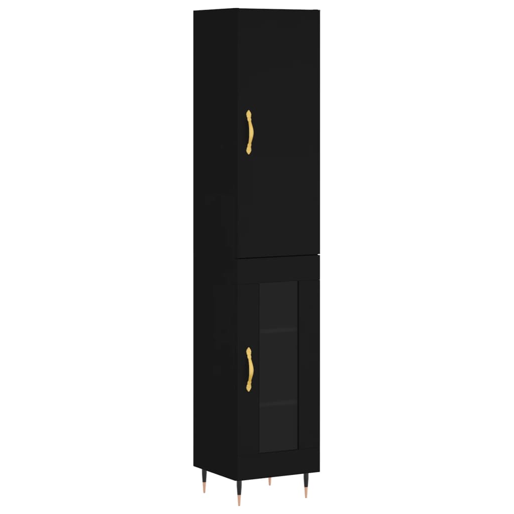 vidaXL Skříň highboard černá 34,5 x 34 x 180 cm kompozitní dřevo