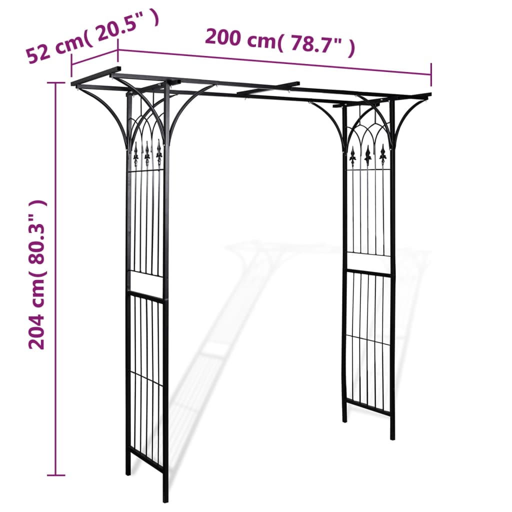 vidaXL Zahradní oblouk 200 x 52 x 204 cm