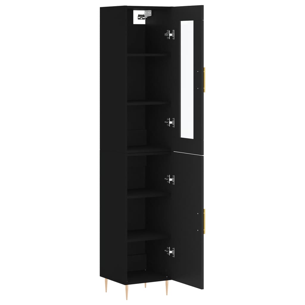 vidaXL Skříň highboard černá 34,5 x 34 x 180 cm kompozitní dřevo