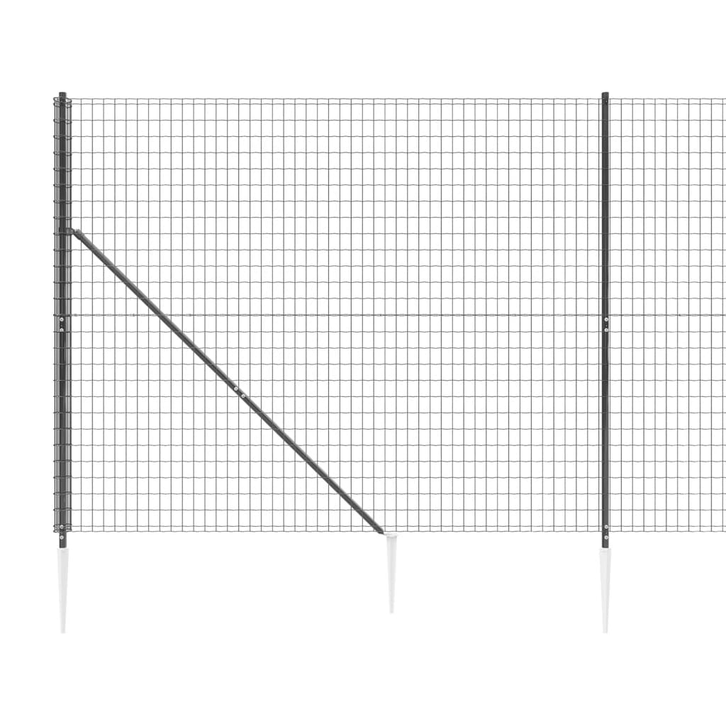 vidaXL Drátěný plot s kotevními hroty antracitový 1,8 x 10 m