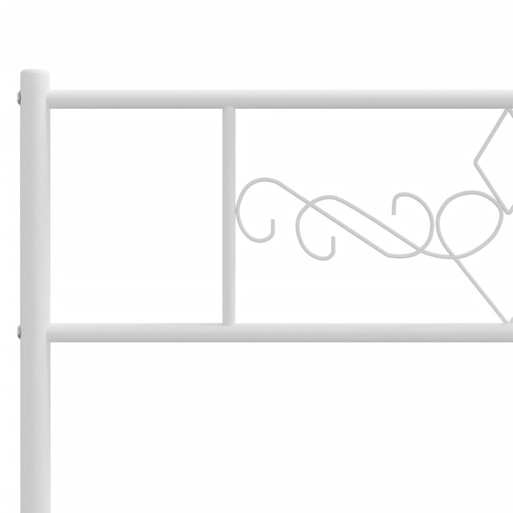 vidaXL Kovový rám postele s čelem bílý 100 x 200 cm