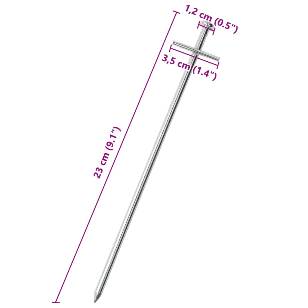 vidaXL Stanové kolíky 24 ks 23 cm Ø 6 mm pozinkovaná ocel