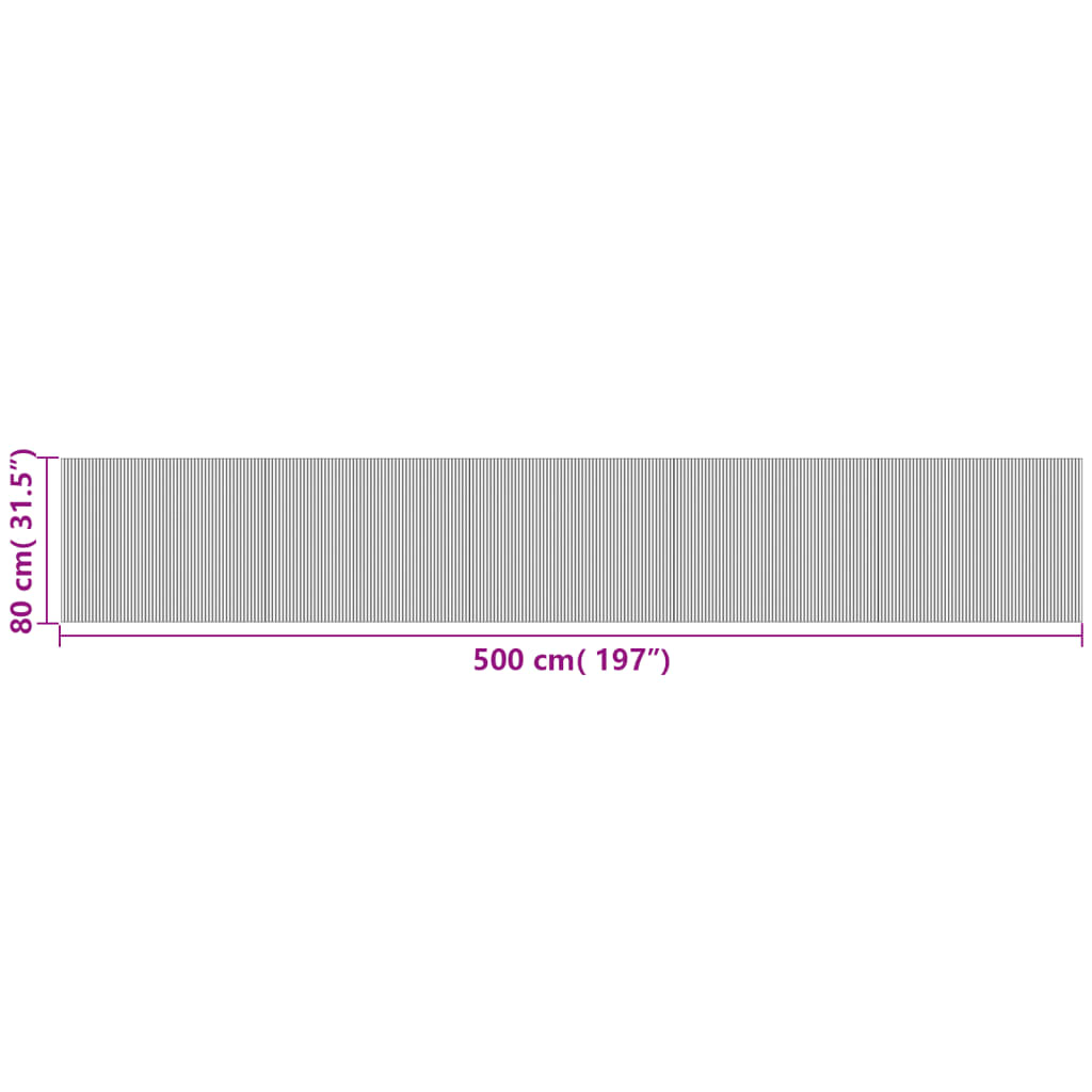 vidaXL Koberec obdélníkový tmavě hnědý 80 x 500 cm bambus