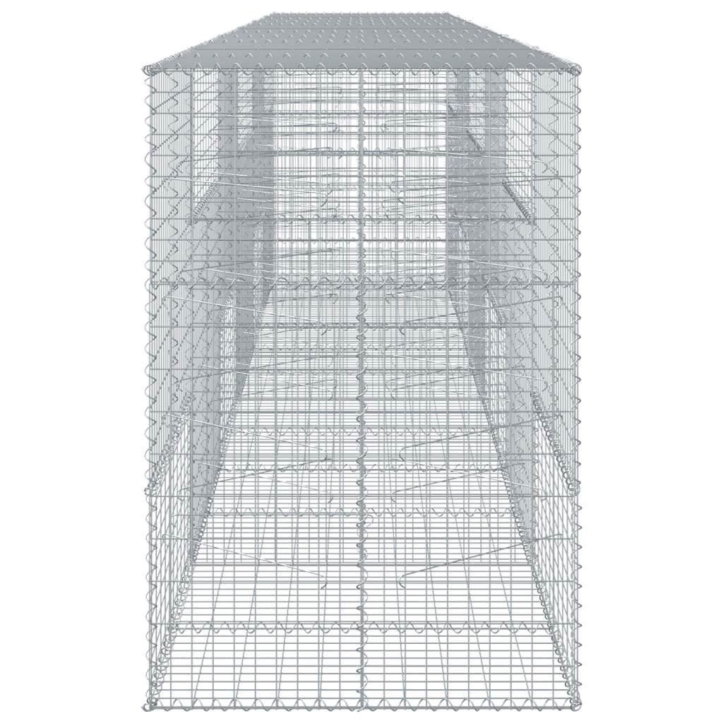 vidaXL Gabionový koš s víkem 600 x 100 x 150 cm pozinkované železo