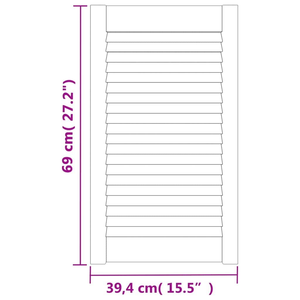 vidaXL Nábytková dvířka lamelový design 4 ks 69 x 39,4 cm borovice