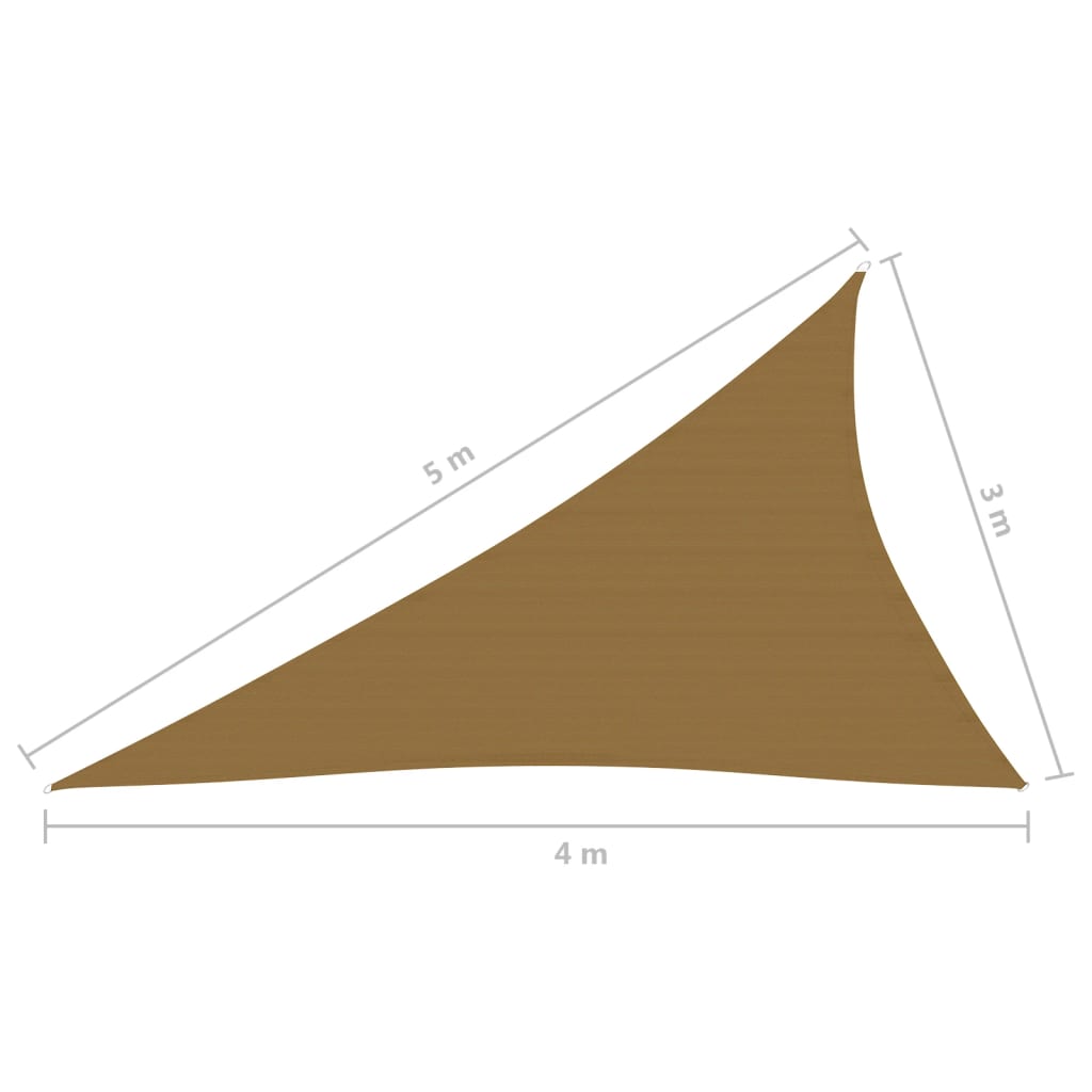 vidaXL Stínící plachta 160 g/m² taupe 3 x 4 x 5 m HDPE