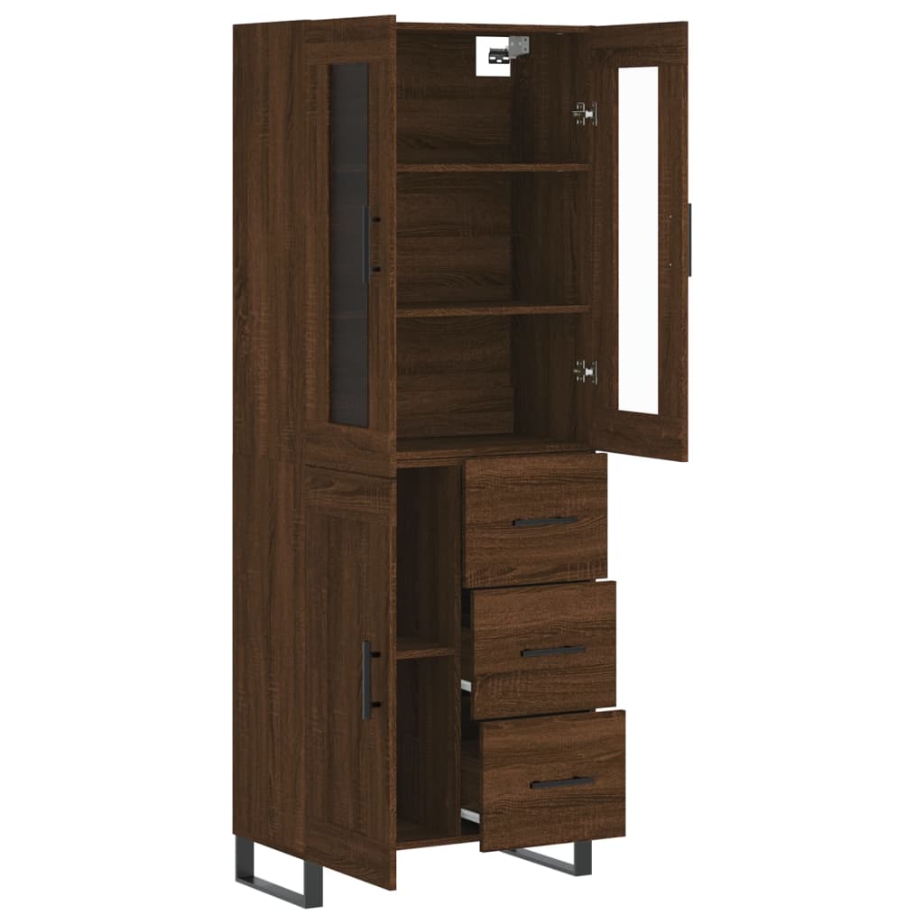 vidaXL Skříň highboard hnědý dub 69,5 x 34 x 180 cm kompozitní dřevo