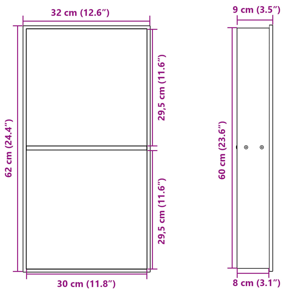 vidaXL Nika do sprchového koutu broušená zlatá 32x62x9cm nerezová ocel