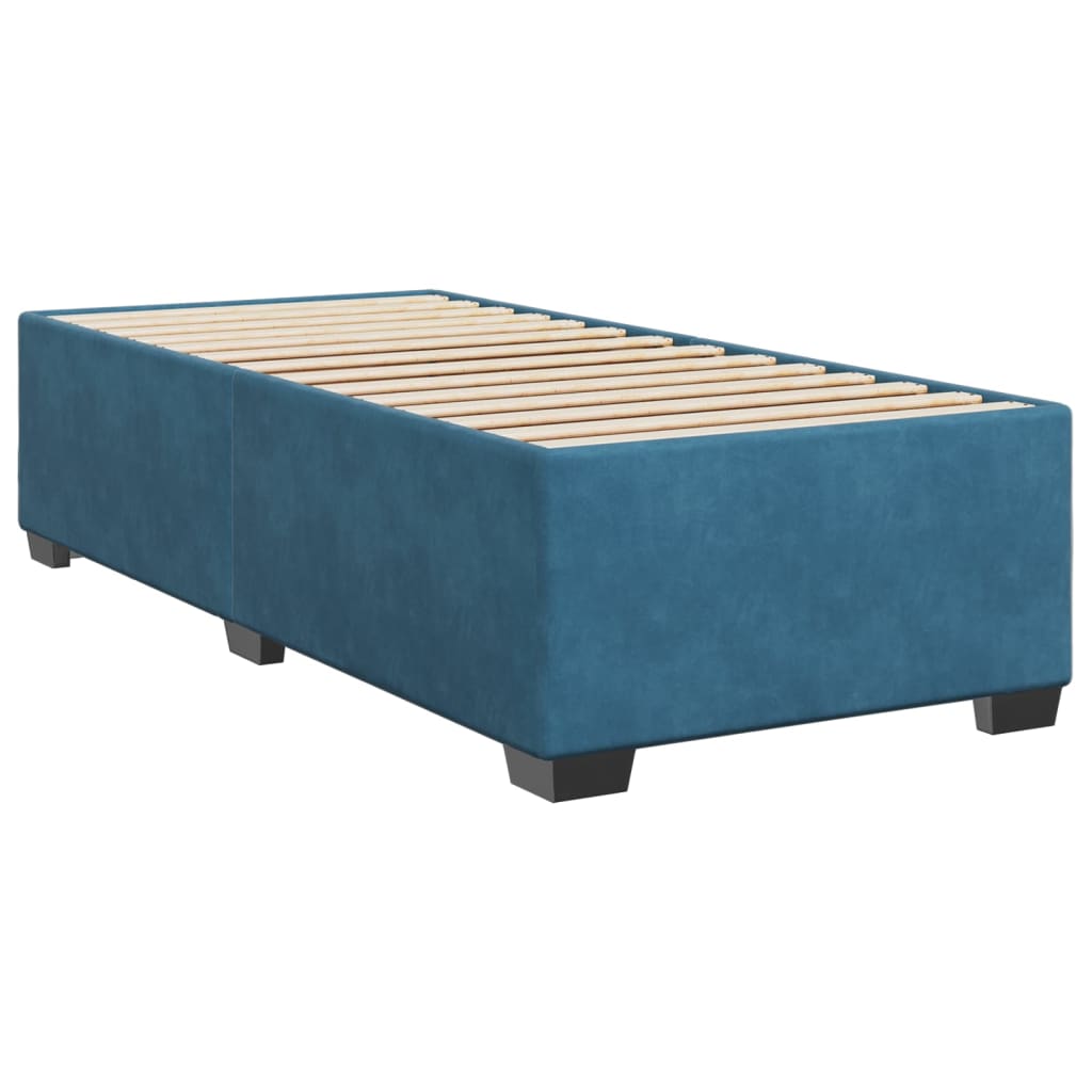 vidaXL Box spring postel s matrací modrá 80 x 200 cm samet