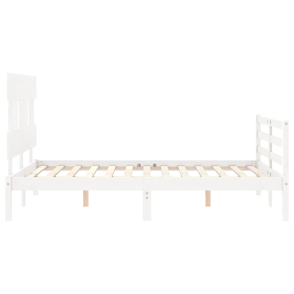 vidaXL Rám postele s čelem bílý 120 x 200 cm masivní dřevo