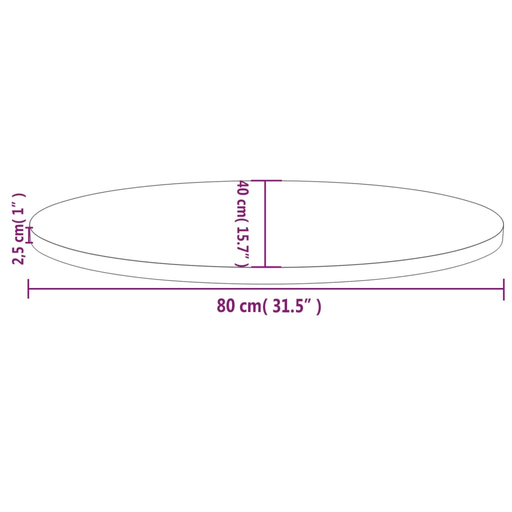 vidaXL Stolní deska 80 x 40 x 2,5 cm masivní borové dřevo oválná