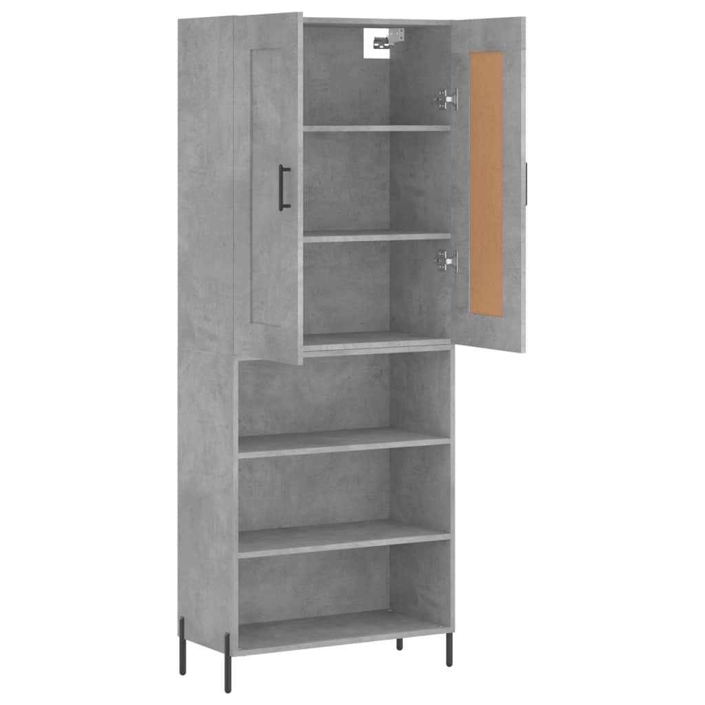 vidaXL Skříň highboard betonově šedá 69,5x34x180 cm kompozitní dřevo