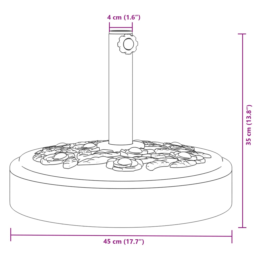 vidaXL Stojan na slunečník pro tyč Ø 38 / 48 mm 25 kg kruhový