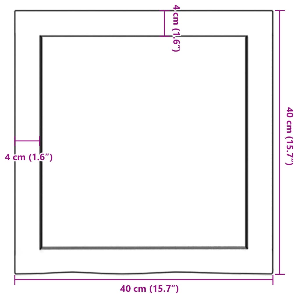 vidaXL Nástěnná police 40x40x(2-4) cm neošetřené masivní dubové dřevo