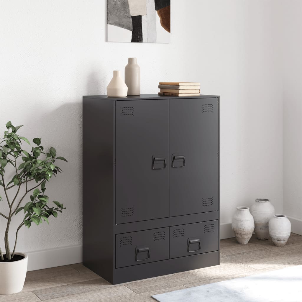 vidaXL Highboard černý 67 x 39 x 95 cm ocel