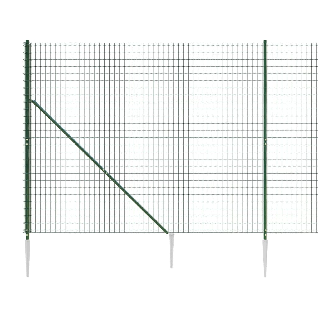 vidaXL Drátěný plot s kotevními hroty zelený 2,2 x 25 m