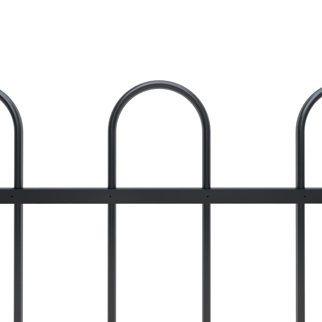 vidaXL Zahradní plot s obloučky ocel 6,8 x 1 m černý