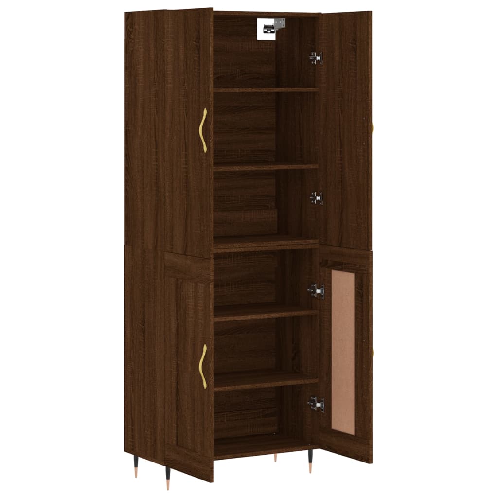 vidaXL Skříň highboard hnědý dub 69,5 x 34 x 180 cm kompozitní dřevo