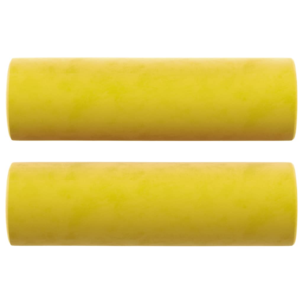 vidaXL 3místná pohovka s polštáři žlutá 180 cm samet