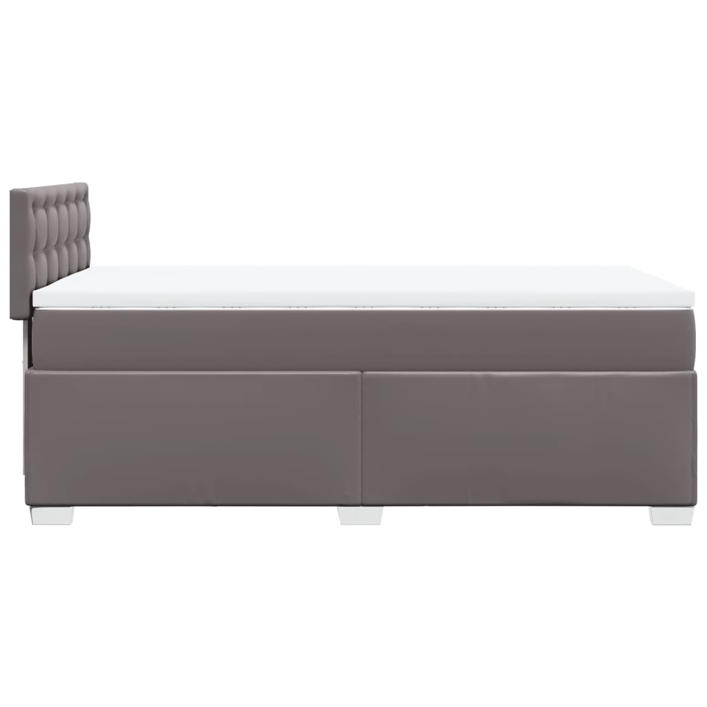 vidaXL Box spring postel s matrací šedá 90x190 cm umělá kůže