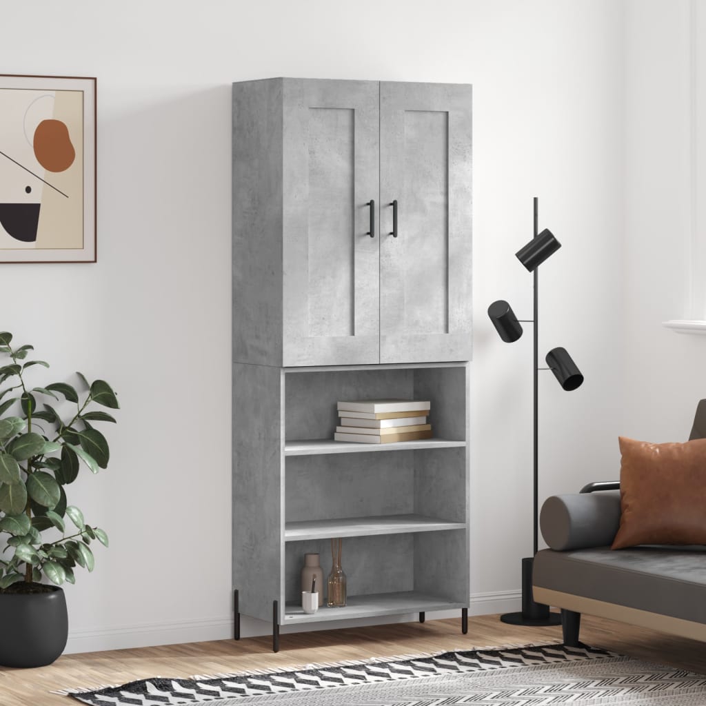 vidaXL Skříň highboard betonově šedá 69,5x34x180 cm kompozitní dřevo