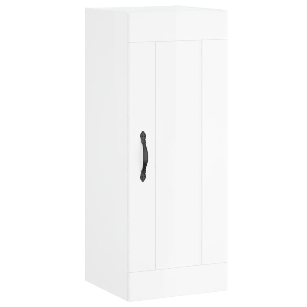 vidaXL Skříň highboard bílá s vysokým leskem 34,5x34x180 cm kompozit