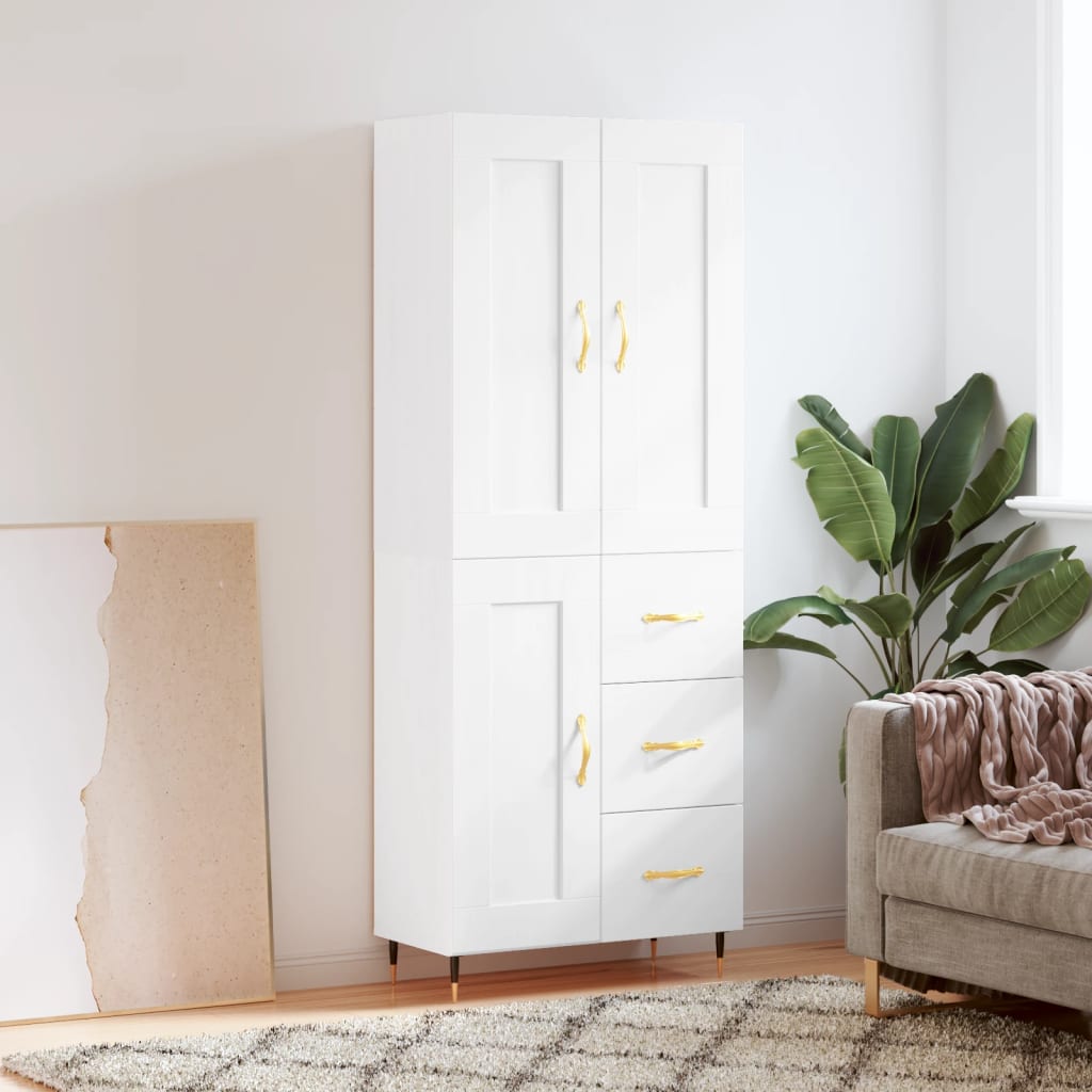 vidaXL Skříň highboard bílá 69,5 x 34 x 180 cm kompozitní dřevo