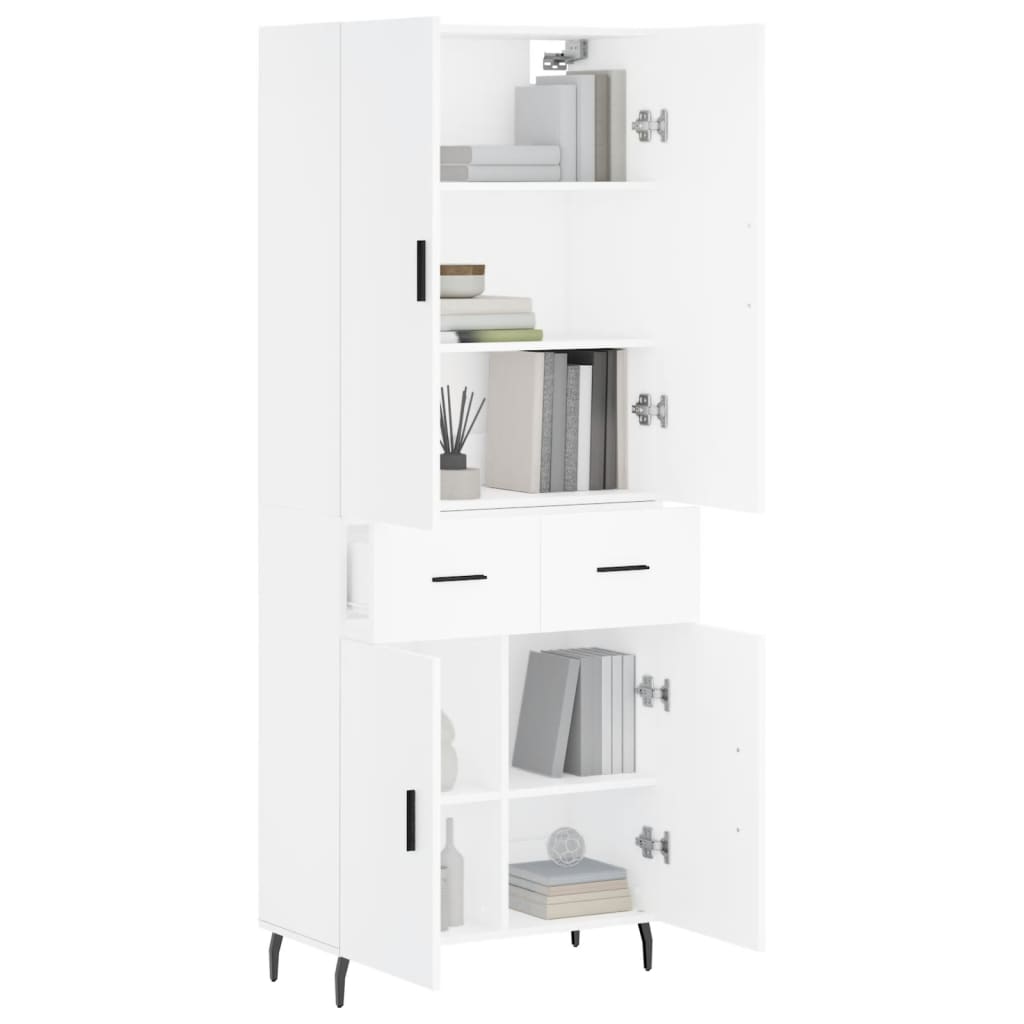 vidaXL Skříň highboard bílá 69,5 x 34 x 180 cm kompozitní dřevo