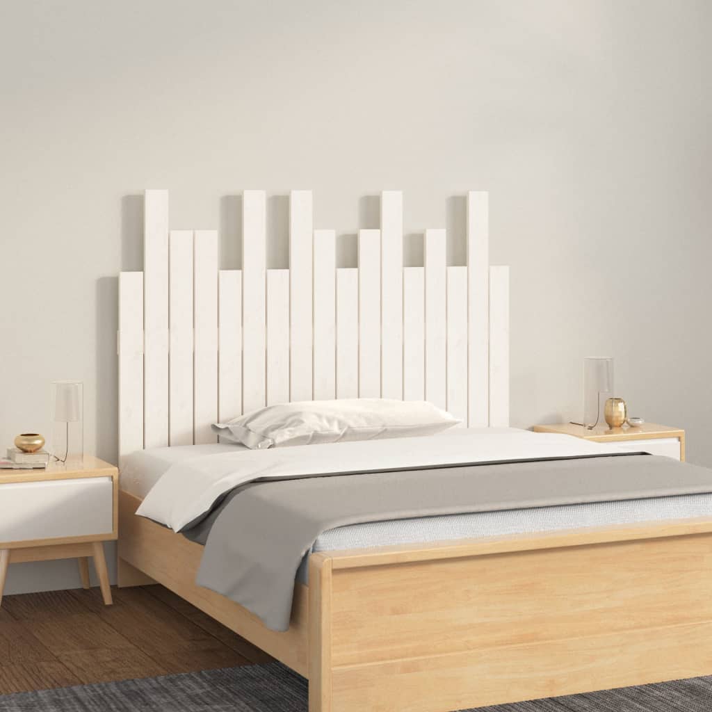 vidaXL Nástěnné čelo postele bílé 108 x 3 x 80 cm masivní borové dřevo