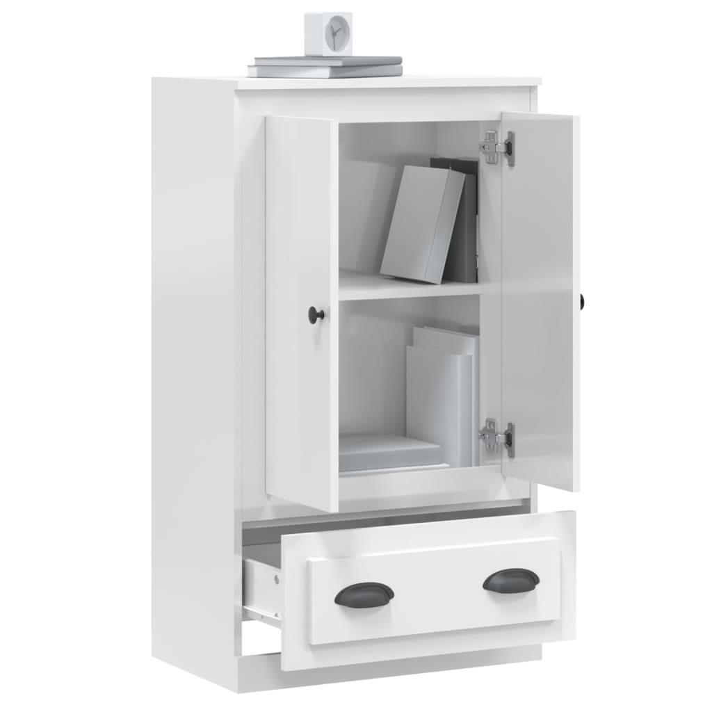 vidaXL Skříň highboard lesklá bílá 60 x 35,5 x 103,5 kompozitní dřevo