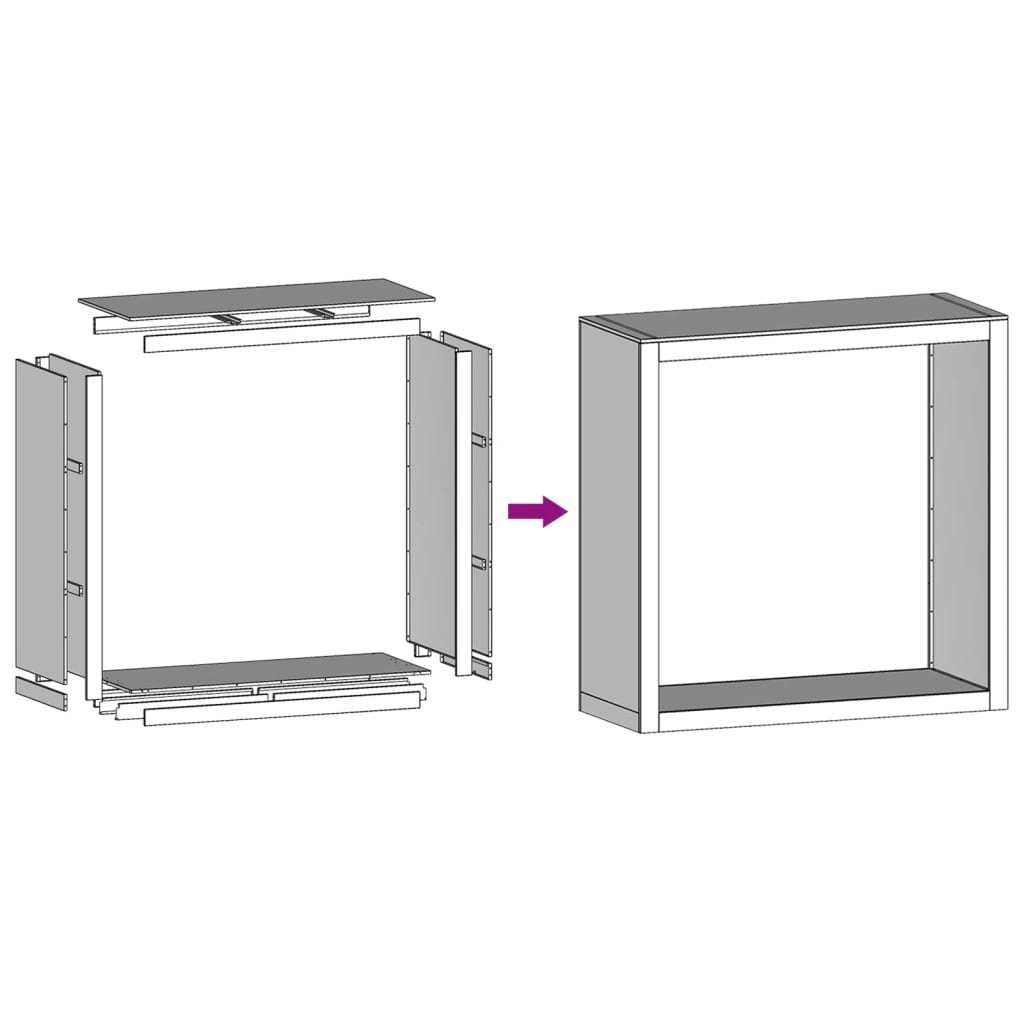 vidaXL Stojan na palivové dřevo 100 x 40 x 100 cm pozinkovaná ocel