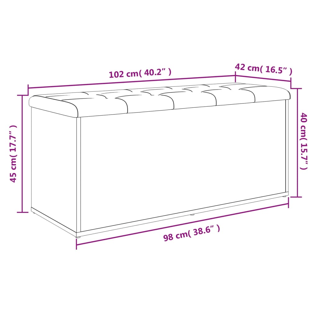 vidaXL Úložná lavice hnědý dub 102 x 42 x 45 cm kompozitní dřevo