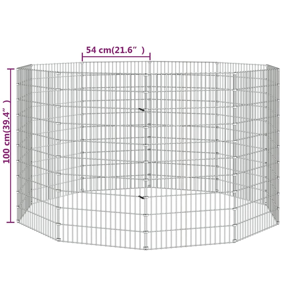 vidaXL Ohrádka pro zvířata 10 panelů 54 x 100 cm pozinkované železo