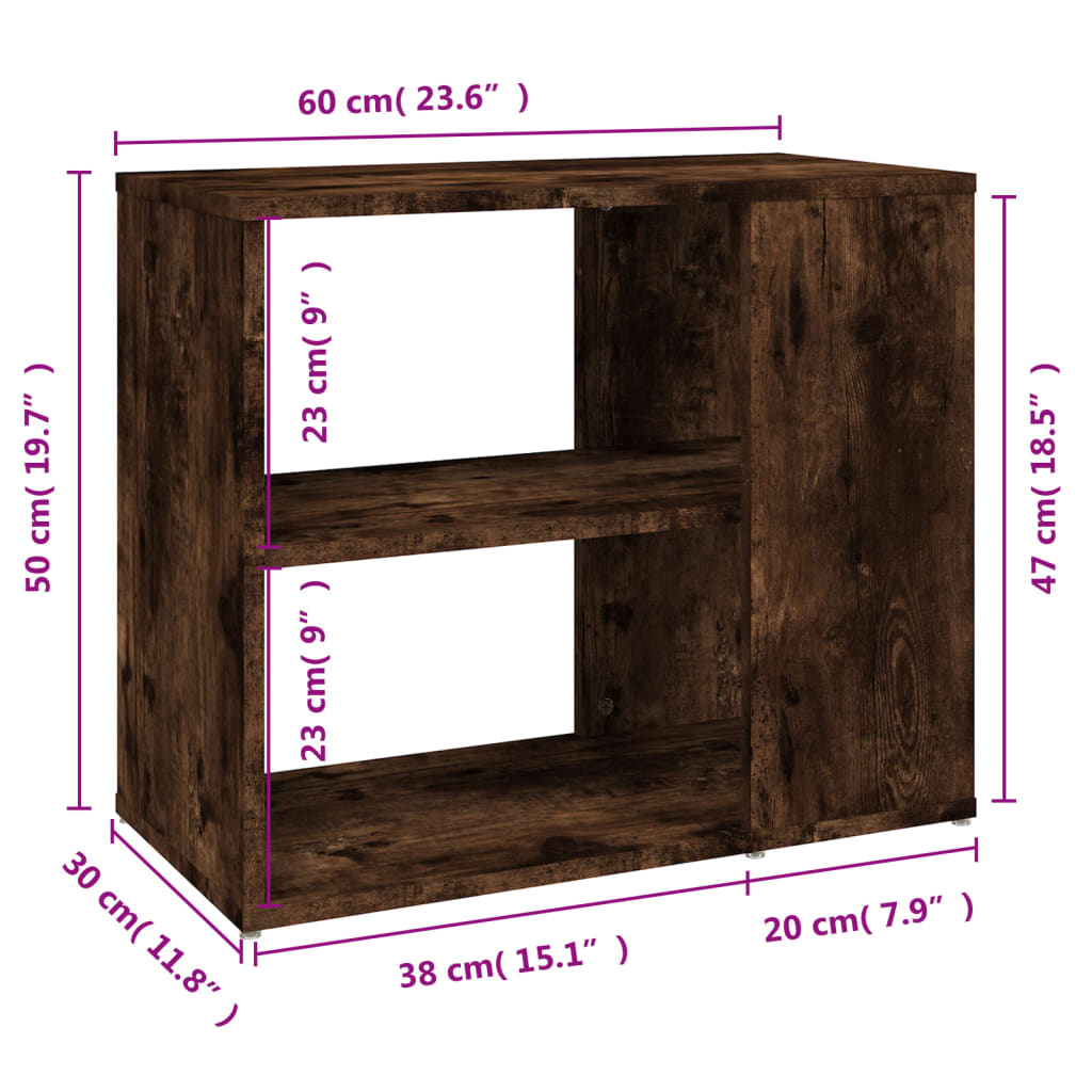 vidaXL Odkládací skříňka kouřový dub 60 x 30 x 50 cm kompozitní dřevo