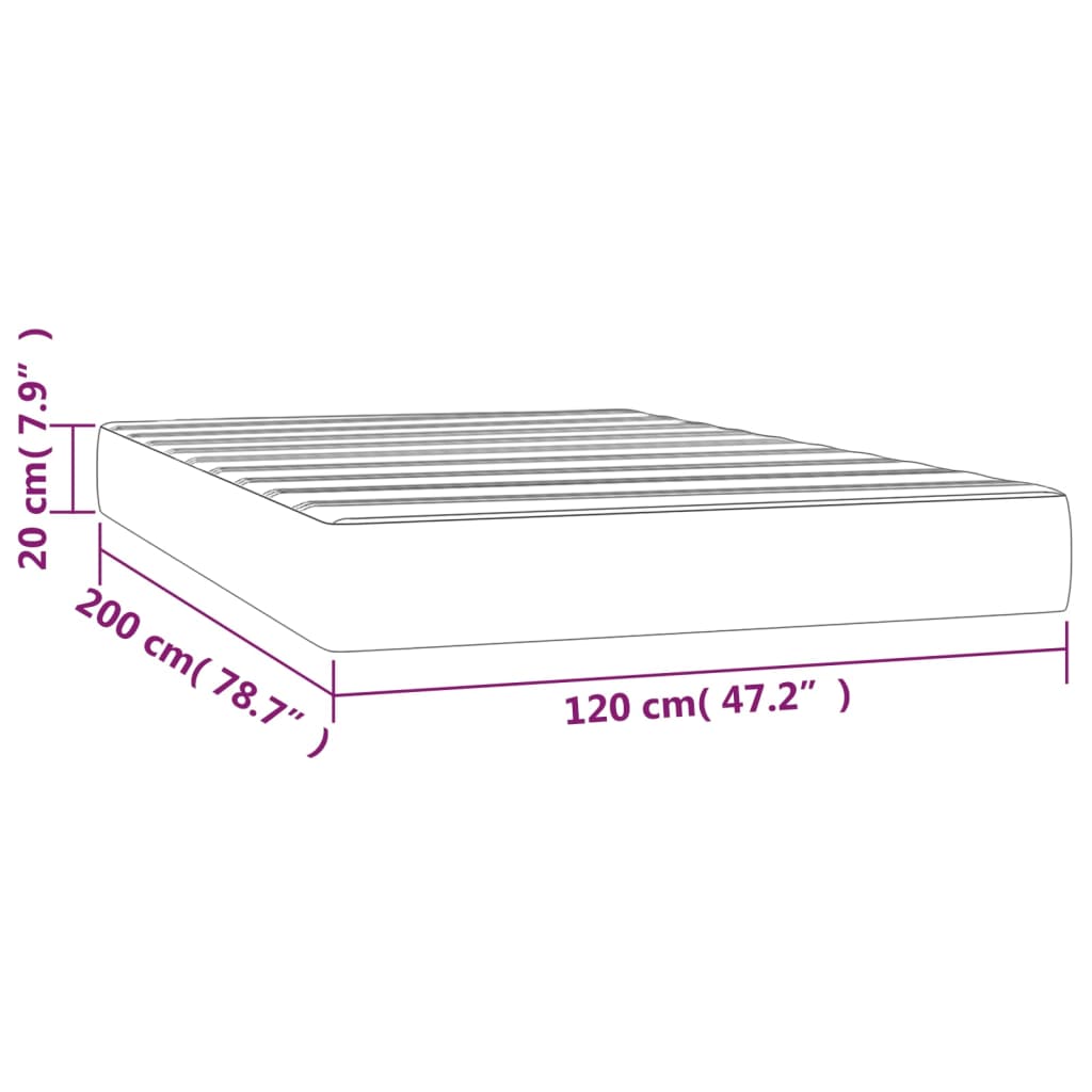 vidaXL Taštičková matrace krémová 120 x 200 x 20 cm umělá kůže