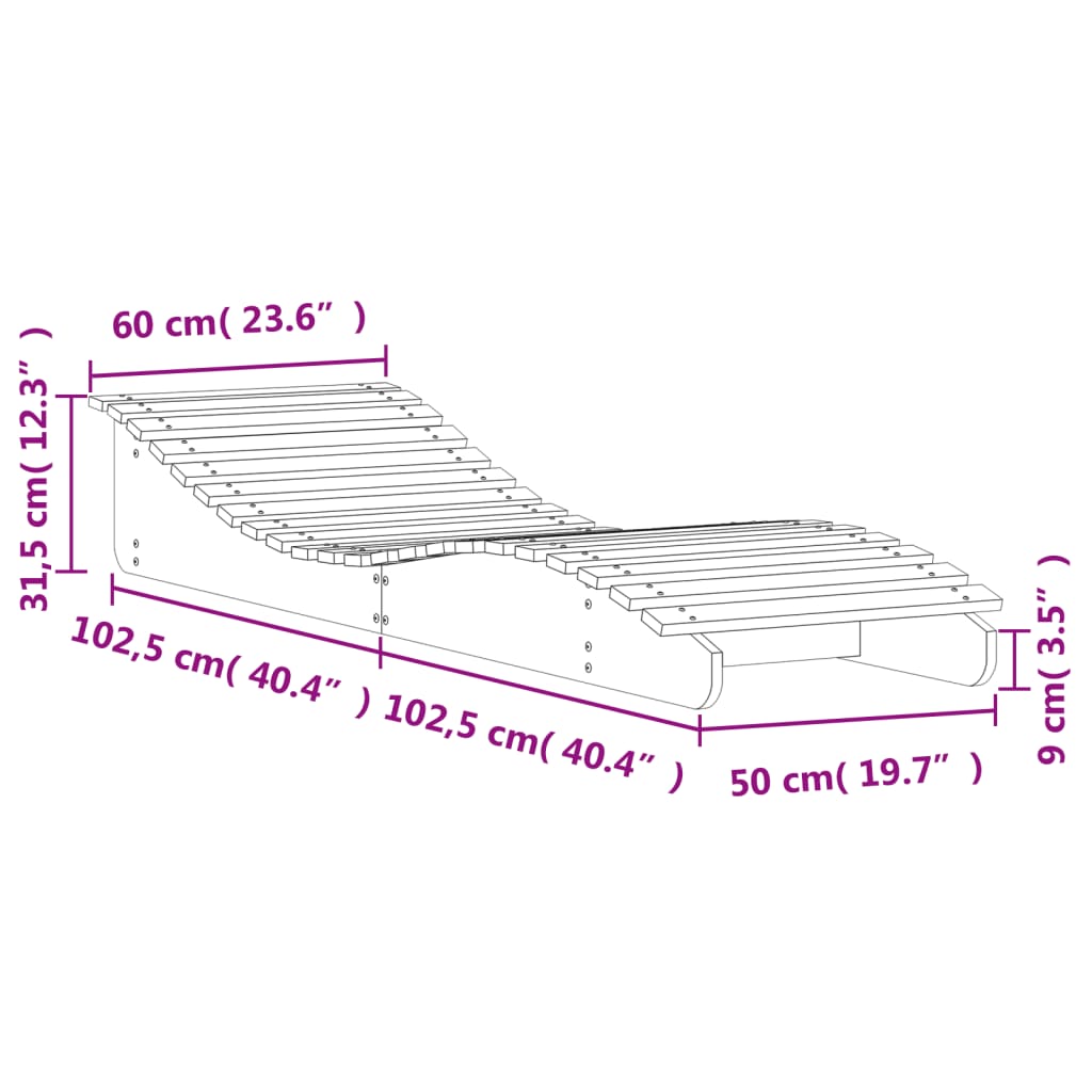 vidaXL Zahradní lehátka 2 ks 205 x 60 x 31,5 cm masivní borové dřevo