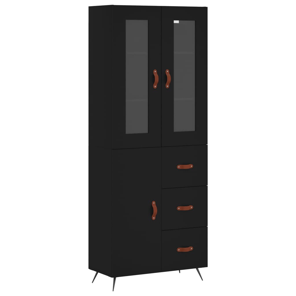 vidaXL Skříň highboard černá 69,5 x 34 x 180 cm kompozitní dřevo