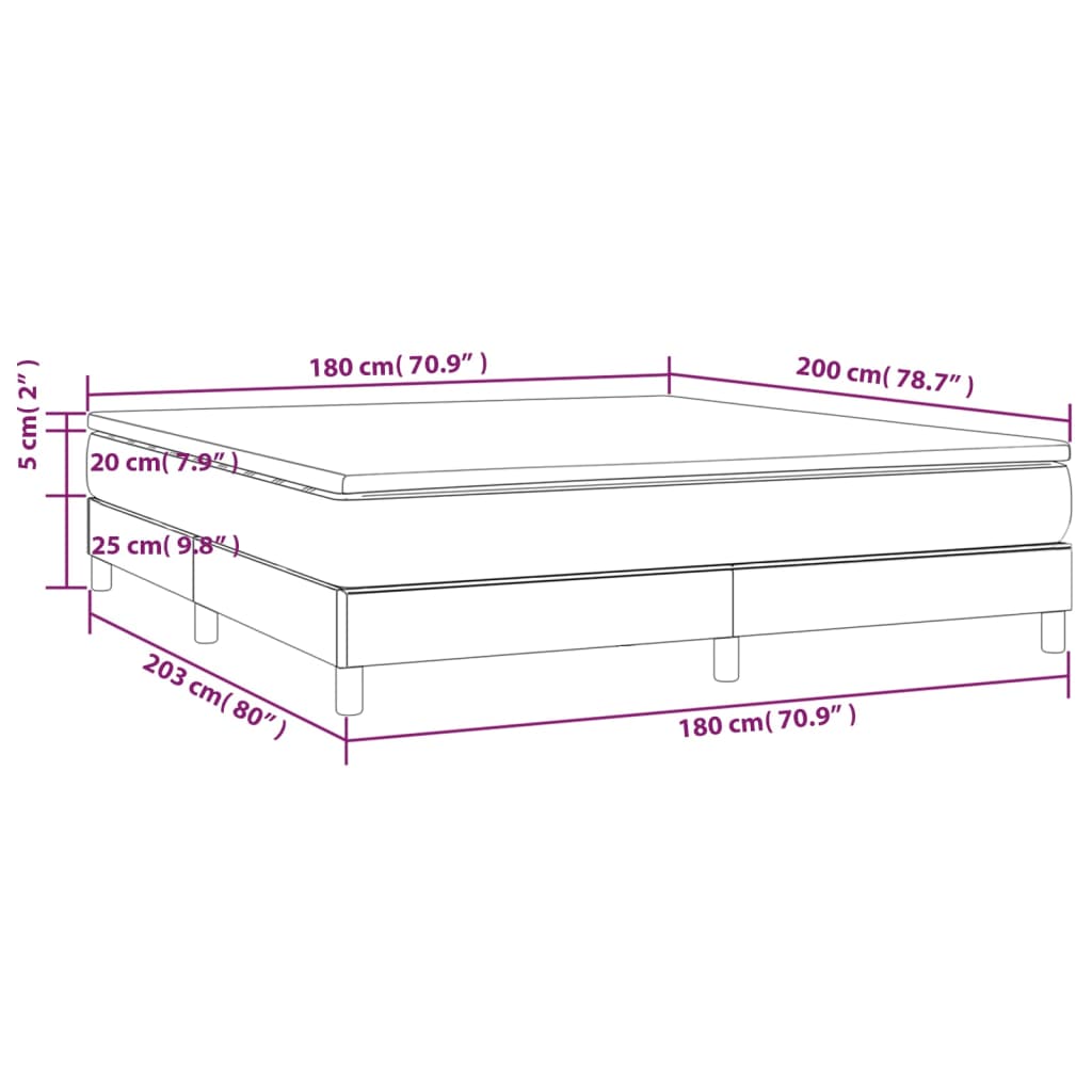 vidaXL Box spring postel s matrací černá 180x200 cm samet