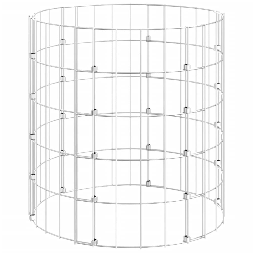 vidaXL Kruhový gabionový sloupek pozinkovaná ocel Ø 50 x 50 cm