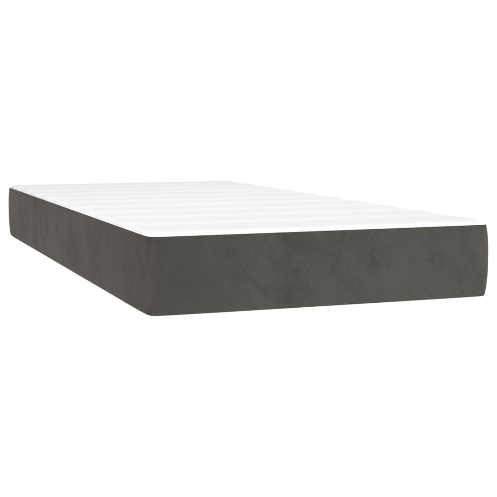 vidaXL Box spring postel s matrací tmavě šedá 100x200 cm samet