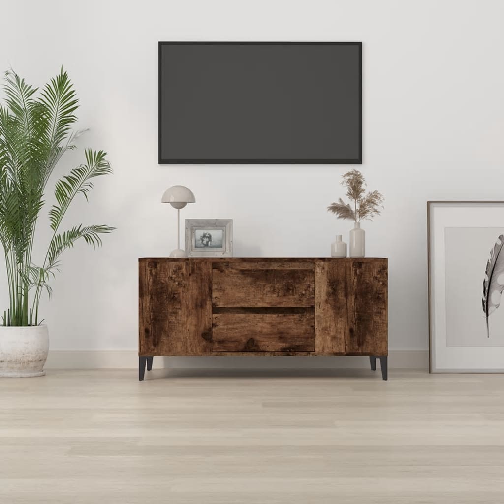 vidaXL TV skříňka kouřový dub 102x44,5x50 cm kompozitní dřevo