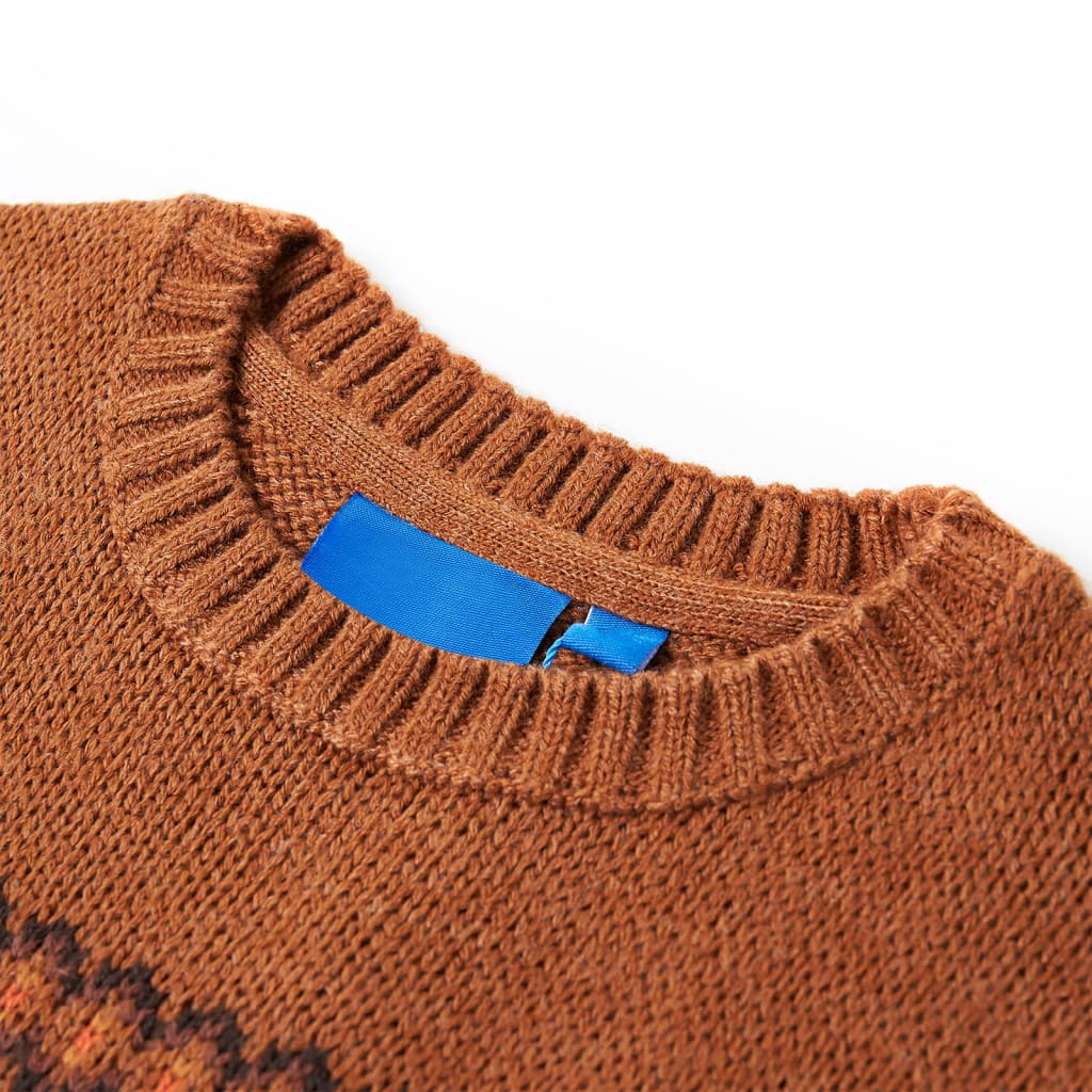 Dětský svetr pletený koňakový 128