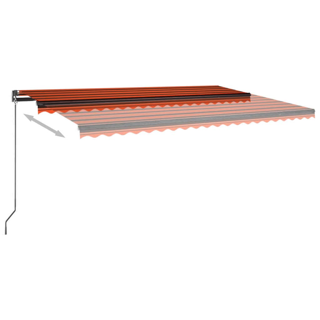 vidaXL Automatická markýza LED a senzor větru 500x300 cm oranžovohnědá